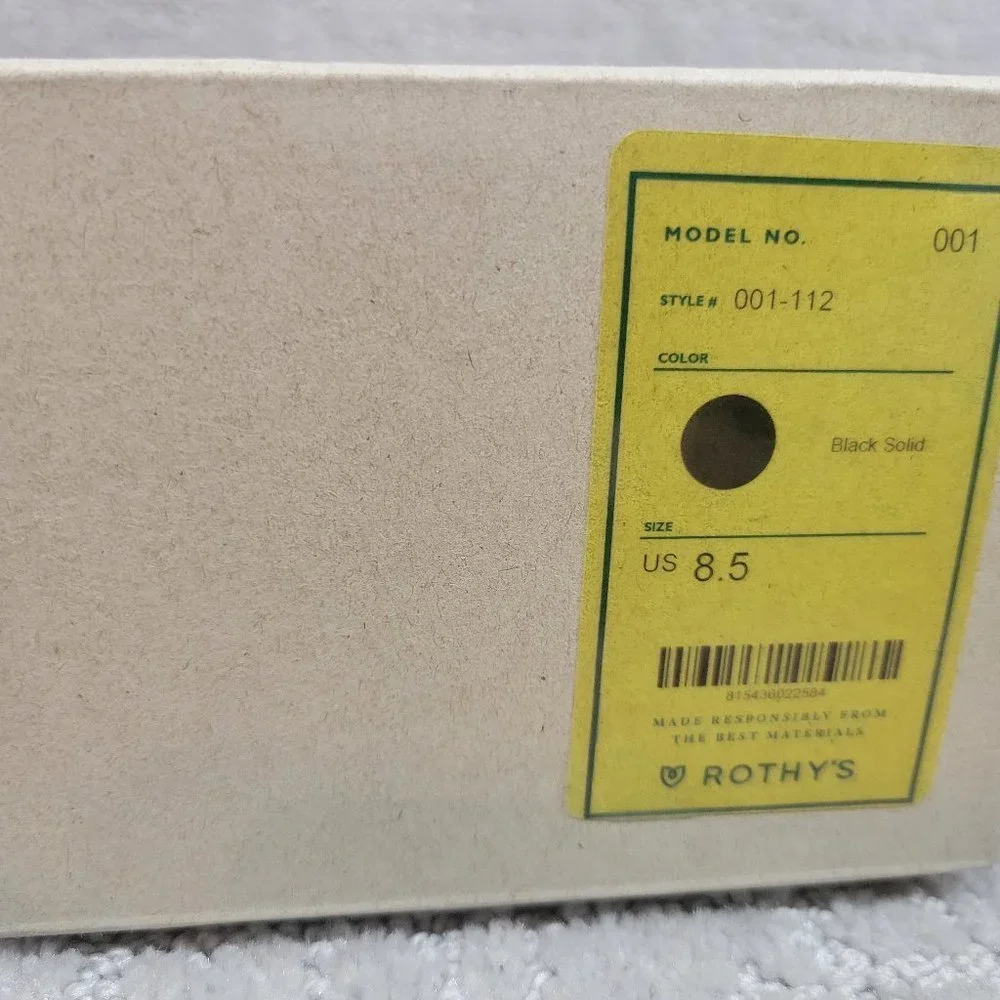 ROTHY’S Women's Size 8.5, 10.5 Black Solid Classic Round Toe Slip On Flat - Picture 12 of 12